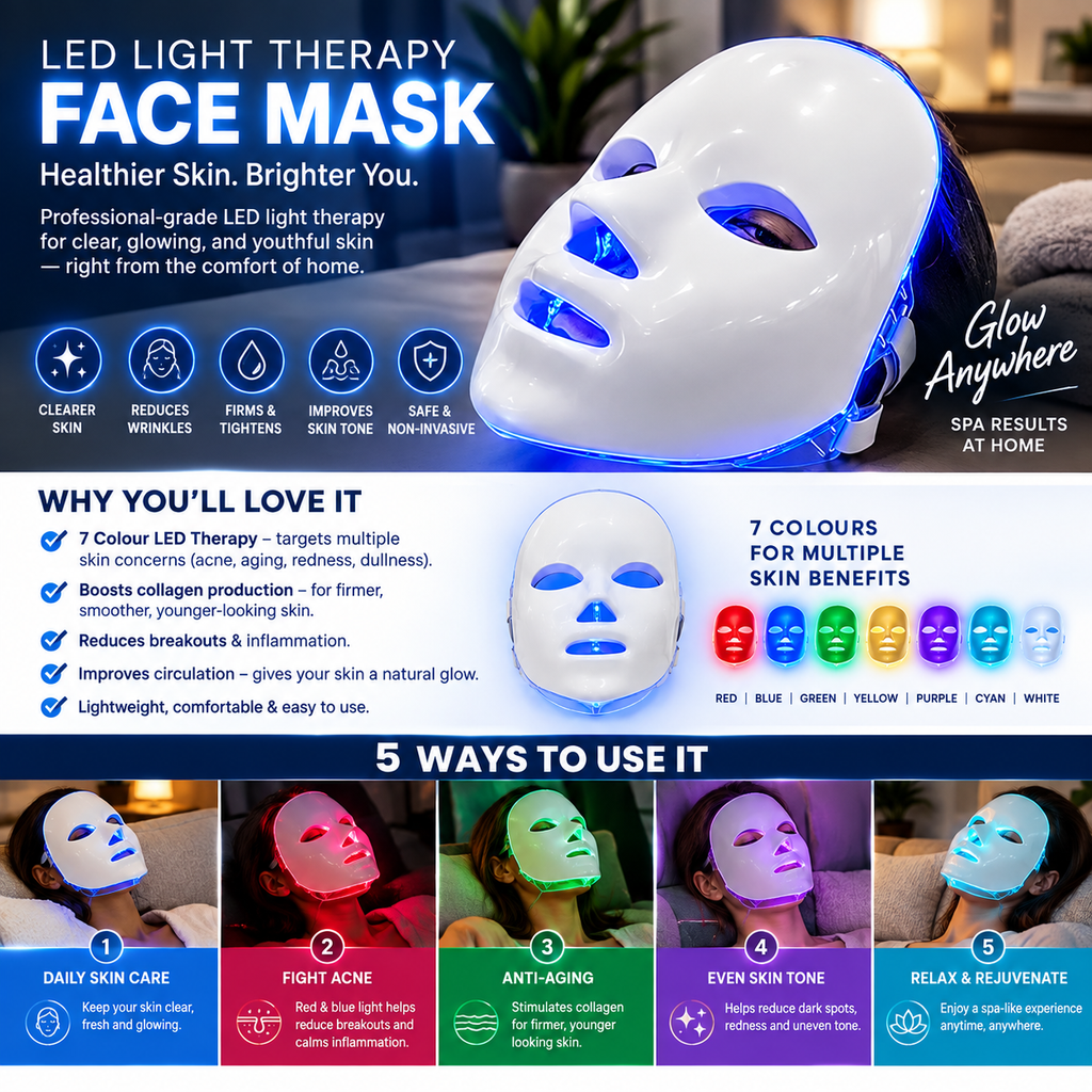 7 COLOR LED LIGHT THERAPY FACIAL MASK